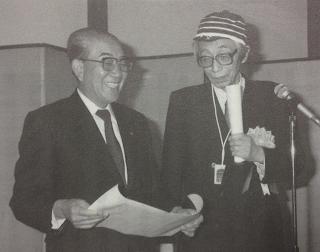 左：田中直一主任師範、右：山本健吉氏